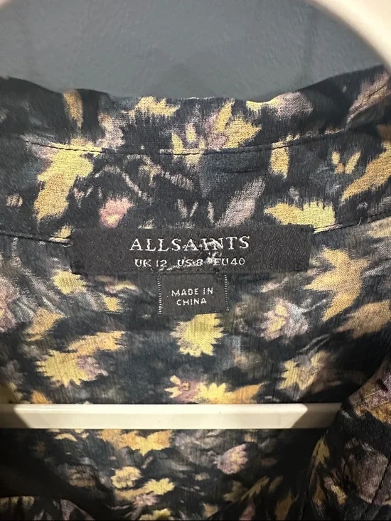 ALLSAINTS Liza Asa Dual Print High/Low Dress - Picture 4 of 9